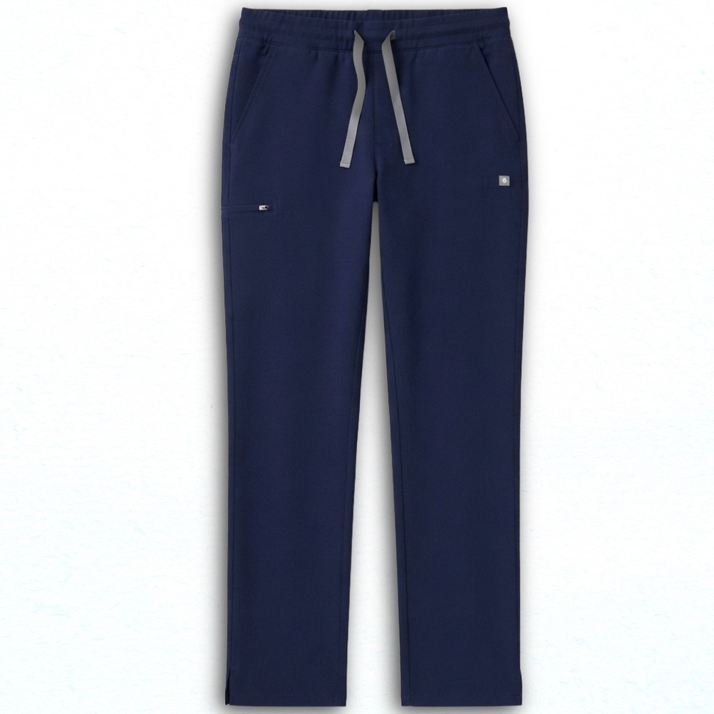 FIGS Technical Collection Navy Blue Scrub Pants Womens Large Cargo Drawstring